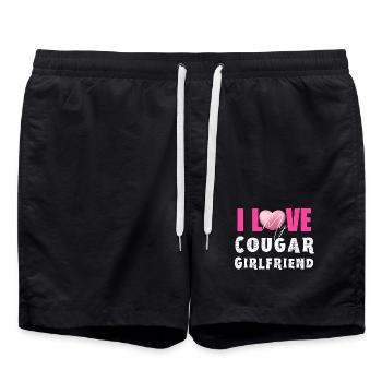 Je coeur mon GF J’aime ma petite amie Cougar - Short de bain - noir - Devant - AI Model Male 185 light (185cm)