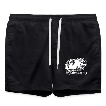 Funny Guinea Pig Hashtag - Swim Trunks - black - Front - AI Model Male 185 light (185cm)