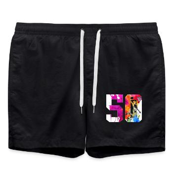 50E ANNIVERSAIRE BASKET-BALL NUMÉRO 50 - Short de bain - noir - Devant - AI Model Male 185 light (185cm)