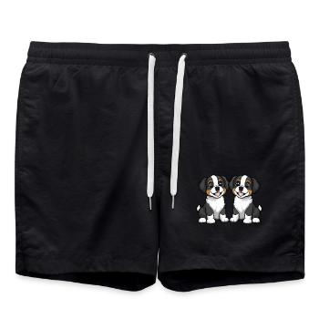 Bande dessinée de chien Saint-Bernard - Short de bain - noir - Devant - AI Model Male 185 light (185cm)