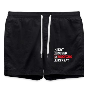 Dachdecker Handwerker Beruf Spruch - Badeshorts - Schwarz - Vorne - AI Model Male 185 light (185cm)