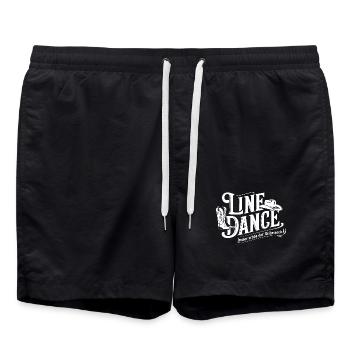Leben Liebe Line Dance Tanzen Tanzsport - Badeshorts - Schwarz - Vorne - AI Model Male 185 light (185cm)