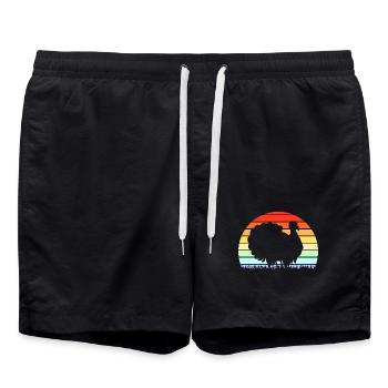 Thanksgiving Turkey Turkey Hunting Thanksgiving - Swim Trunks - black - Front - AI Model Male 185 light (185cm)