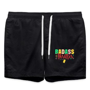 Thrift Shopper Badass Thrifter Thrift Store - Badeshorts - Schwarz - Vorne - AI Model Male 185 light (185cm)