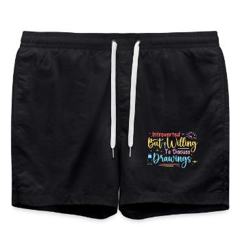 Artist Painter Graphic Willing To Discuss Drawings - Badeshorts - Schwarz - Vorne - AI Model Male 185 light (185cm)