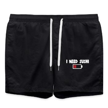 Sushi Lover I Need Sushi Gift IDea - Swim Trunks - black - Front - AI Model Male 185 light (185cm)