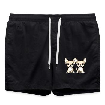 Bande dessinée de chien Chihuahua - Short de bain - noir - Devant - AI Model Male 185 light (185cm)