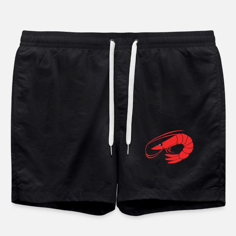 Shrimp, crawfish, seafood, crab - Swim Trunks - black