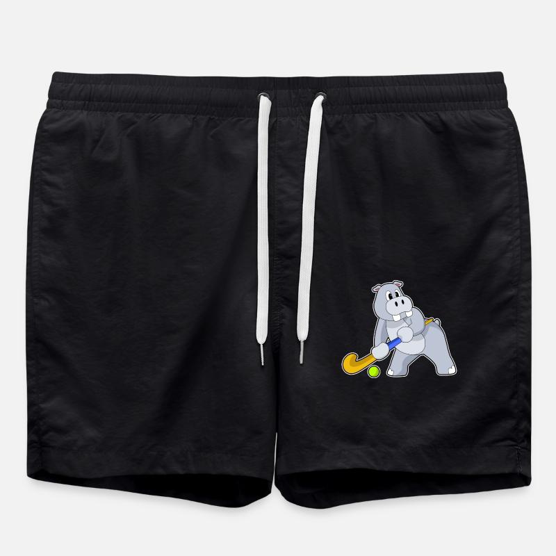 Hippopotamus Hockey Stick - Swim Trunks - black
