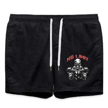 Crâne de musculation No Limit Workout avec haltère - Short de bain - noir - Devant - AI Model Male 185 light (185cm)