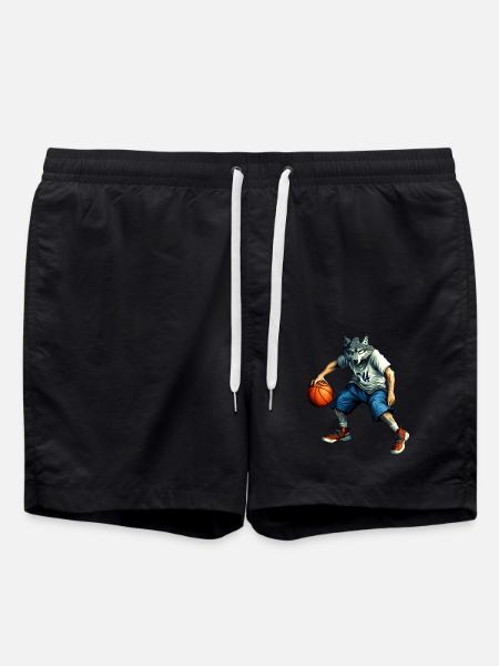 Wolf Basketballer - Badeshorts - Schwarz