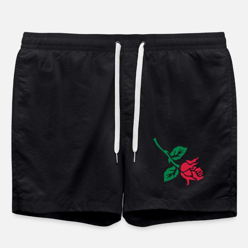 rose retro tattoo patjila - Short de bain - noir