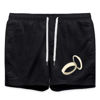 wedding - Swim Trunks - black - Front - AI Model Male 185 light (185cm)