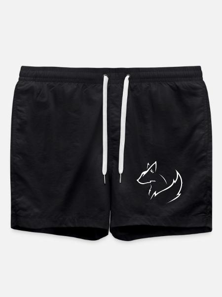 white fox - Swim Trunks - black