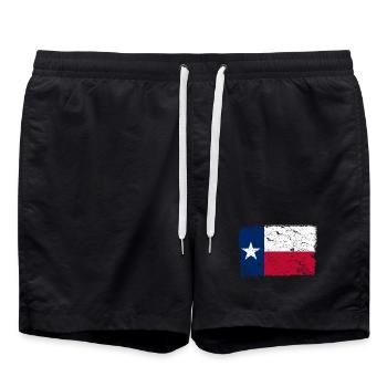 Texas Vintage Flagge - Badeshorts - Schwarz - Vorne - AI Model Male 185 light (185cm)