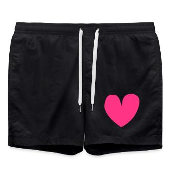 Heart - Swim Trunks - black - Front - AI Model Male 185 light (185cm)