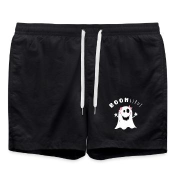 BOOtifil Ghost Hour I Fille Halloween - Short de bain - noir - Devant - AI Model Male 185 light (185cm)