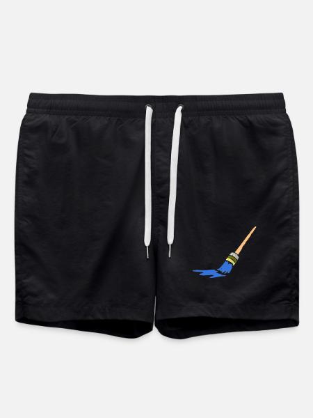 Abstrakte Pinselkunst für kreative Köpfe - Badeshorts - Schwarz