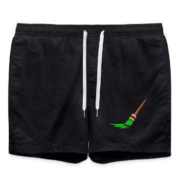 Conception de pinceau graffiti urbain - Short de bain - noir - Devant - AI Model Male 185 light (185cm)