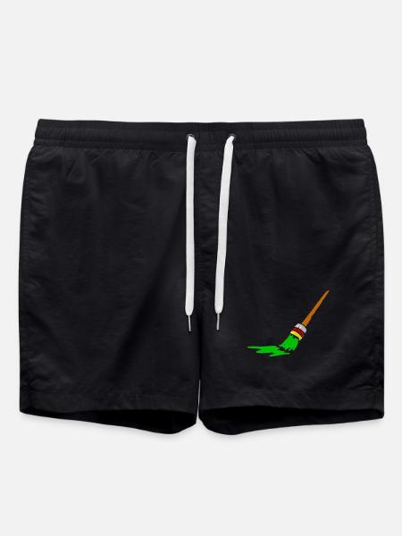 Urban Graffiti Brush Design - Swim Trunks - black