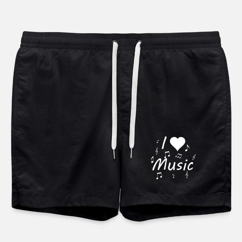 I love Musik - Badeshorts - Schwarz