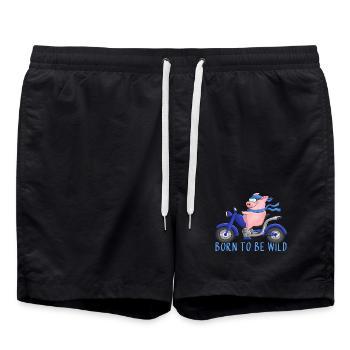 Ulkiger Motorradfahrer - Badeshorts - Schwarz - Vorne - AI Model Male 185 light (185cm)