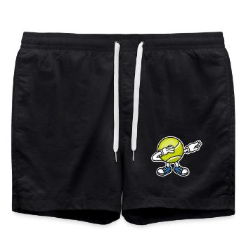 Dab dabbing tennis ball﻿ - Badeshorts - Schwarz - Vorne - AI Model Male 185 light (185cm)