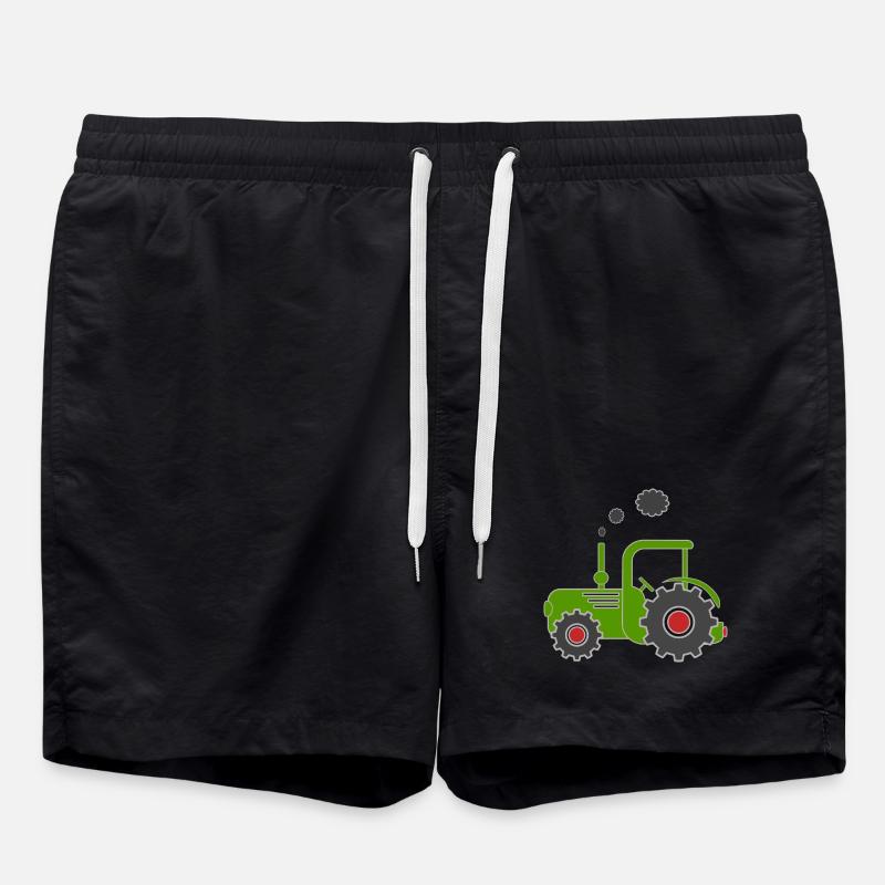 Green Tractor - Swim Trunks - black