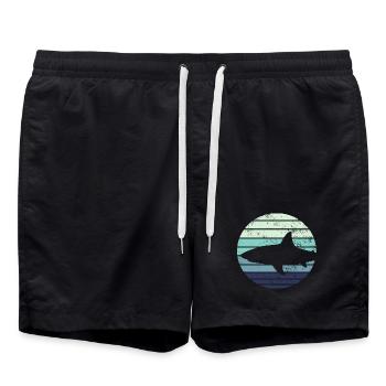 Shark shark - Swim Trunks - black - Front - AI Model Male 185 light (185cm)