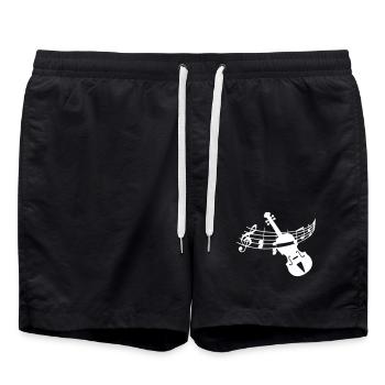 Geige Violine - Badeshorts - Schwarz - Vorne - AI Model Male 185 light (185cm)