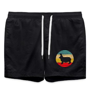 Nilpferd Flusspferd Hippo - Swim Trunks - black - Front - AI Model Male 185 light (185cm)
