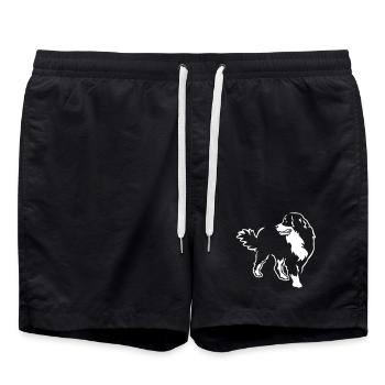 Bernese Mountain Dog "Black Edition" - Swim Trunks - black - Front - AI Model Male 185 light (185cm)