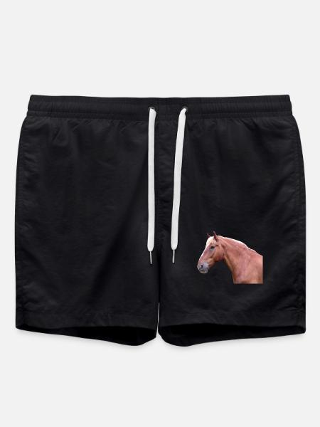 Pferdekopf Pferd Dressurpferd Pferderasse Reiter - Badeshorts - Schwarz