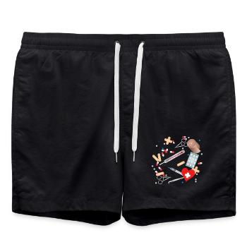 First aid kit, first aid kit or medicine cabinet - Swim Trunks - black - Front - AI Model Male 185 light (185cm)