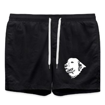 Tête Ovcharka d’Asie centrale « Black Edition » - Short de bain - noir - Devant - AI Model Male 185 light (185cm)