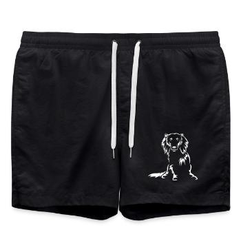 Dackel "Black Edition" - Badeshorts - Schwarz - Vorne - AI Model Male 185 light (185cm)