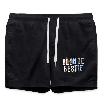 Blonde Bestie für heiße Blondinen - Badeshorts - Schwarz - Vorne - AI Model Male 185 light (185cm)