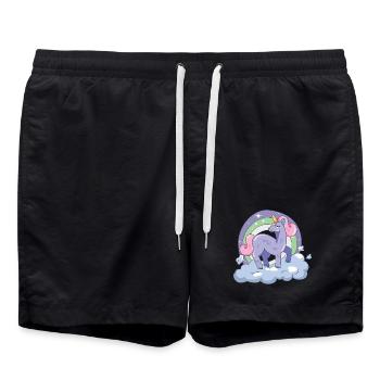 Licorne sur le nuage neuf - Short de bain - noir - Devant - AI Model Male 185 light (185cm)