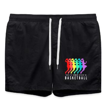 Tous les Chemins Mènent au Basketball - Short de bain - noir - Devant - AI Model Male 185 light (185cm)