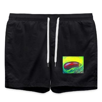 Aubergine verte - Short de bain - noir - Devant - AI Model Male 185 light (185cm)