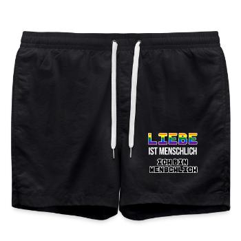 Regenbogen Liebe Lgbt Statement Sexualität Schwul - Badeshorts - Schwarz - Vorne - AI Model Male 185 light (185cm)