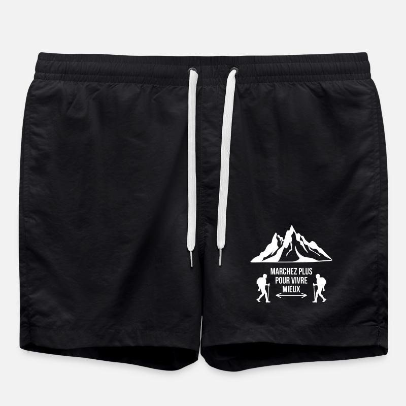 marcher, marchez plus, rando - Short de bain - noir