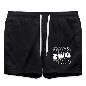 Two 2nd Birthday Kids Boys Girls 2 Years Old - Swim Trunks - black - Front - AI Model Male 185 light (185cm)