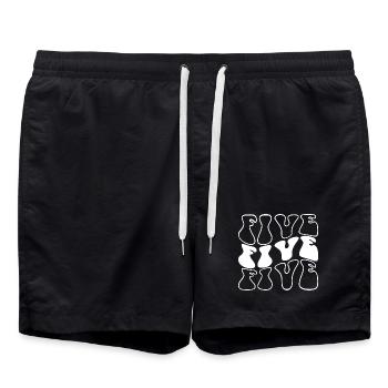 Fünf 5. Geburtstag Kinder Jungen Mädchen 5 Jahre alt - Badeshorts - Schwarz - Vorne - AI Model Male 185 light (185cm)