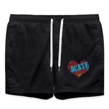 t-shirt Sicilia t-shirt Acate word cloud - Short de bain - noir - Devant - AI Model Male 185 light (185cm)