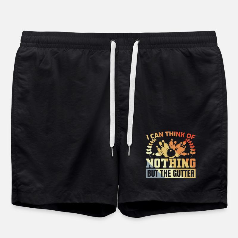 Saying Bowling Player - Swim Trunks - black