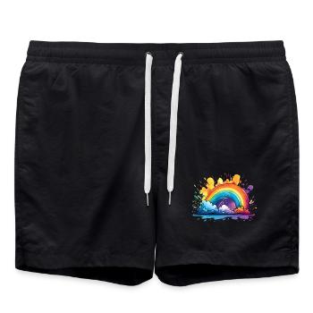 Votre arc-en-ciel - Short de bain - noir - Devant - AI Model Male 185 light (185cm)