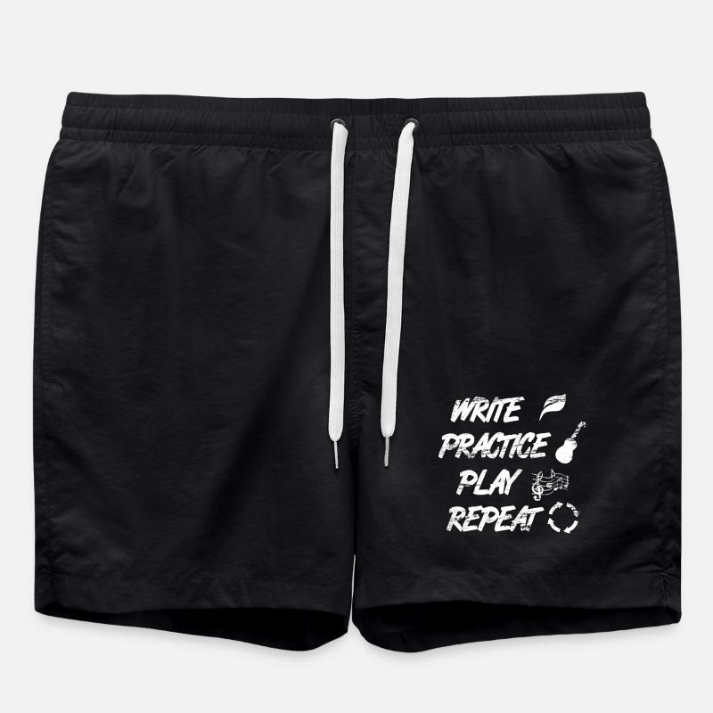 Écrire Pratique Jouer Répéter - Short de bain - noir