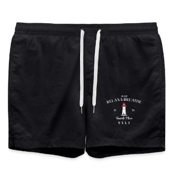 Sylt, Leuchtturm List West, Deutschland - Badeshorts - Schwarz - Vorne - AI Model Male 185 light (185cm)