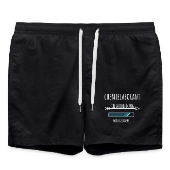 Chemielaborant Ausbildung Beruf Geschenk - Badeshorts - Schwarz - Vorne - AI Model Male 185 light (185cm)